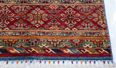 Chobi Blue Hand Knotted 411 X 65 Area Rug 700-145580 Image 5