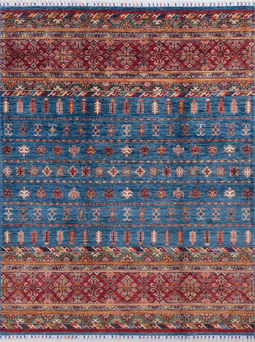 Chobi Blue Hand Knotted 411 X 65 Area Rug 700-145580 Image 0