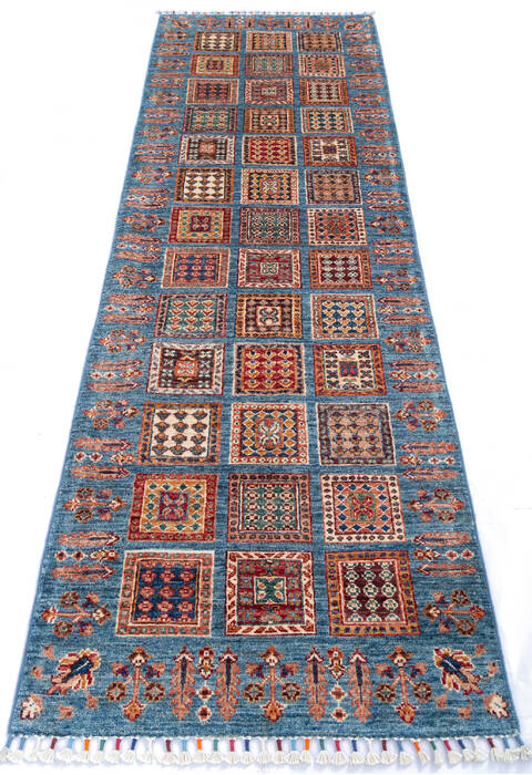 Chobi Blue Runner Hand Knotted 26 X 84 Area Rug 700-145581 Image 1