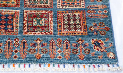 Chobi Blue Runner Hand Knotted 26 X 84 Area Rug 700-145581 Image 4