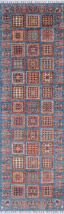 Chobi Blue Runner Hand Knotted 26 X 84 Area Rug 700-145581 Image 0