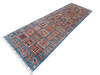 Chobi Blue Runner Hand Knotted 26 X 84 Area Rug 700-145581 Thumb 2