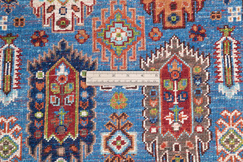 Chobi Blue Runner Hand Knotted 27 X 910 Area Rug 700-145586 Image 6