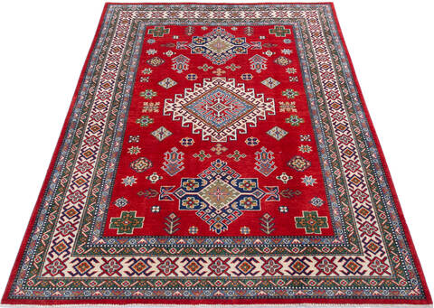Kazak Red Hand Knotted 59 X 81 Area Rug 700-145590 Image 1
