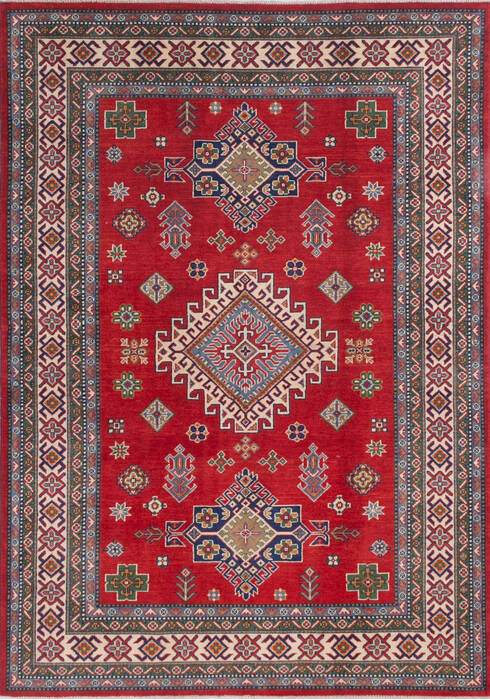 Kazak Red Hand Knotted 59 X 81 Area Rug 700-145590 Image 0