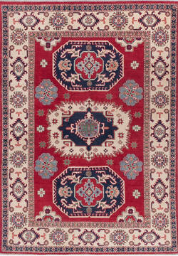 Kazak Red Hand Knotted 4'11" X 7'0"  Area Rug 700-145596