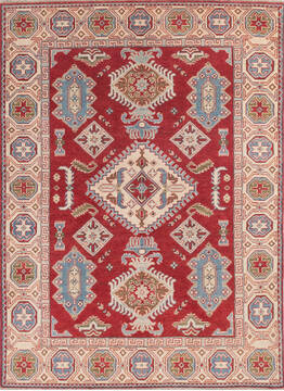 Kazak Red Hand Knotted 4'11" X 6'9"  Area Rug 700-145597