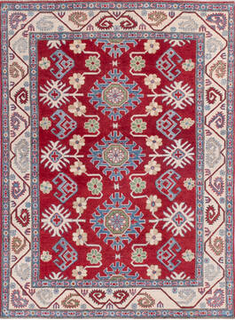 Kazak Red Hand Knotted 5'0" X 6'10"  Area Rug 700-145598