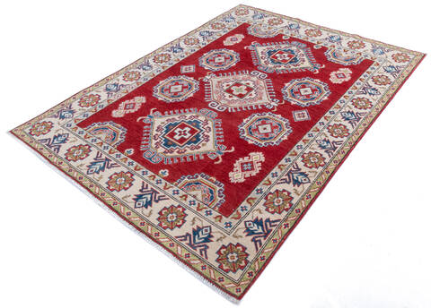 Kazak Red Hand Knotted 50 X 67 Area Rug 700-145599 Image 2
