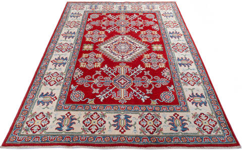 Kazak Red Hand Knotted 53 X 70 Area Rug 700-145600 Image 1