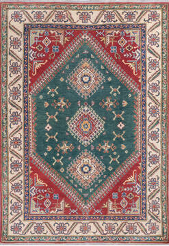 Kazak Green Hand Knotted 5'8" X 8'0"  Area Rug 700-145607