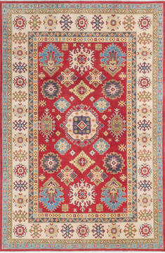 Afghan Kazak Blue Rectangle 7x10 ft Wool Carpet 145613