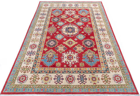 Kazak Red Hand Knotted 67 X 911 Area Rug 700-145614 Image 1