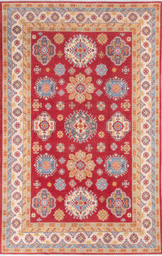 Kazak Red Hand Knotted 6'7" X 10'4"  Area Rug 700-145615
