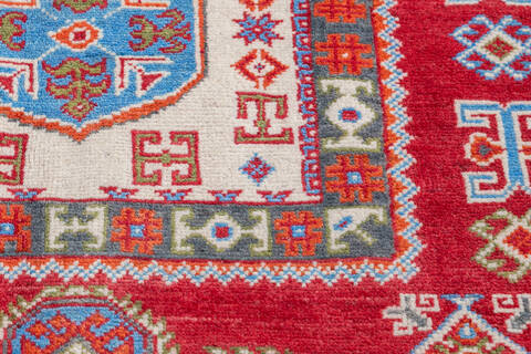 Kazak Red Hand Knotted 50 X 65 Area Rug 700-145618 Image 4
