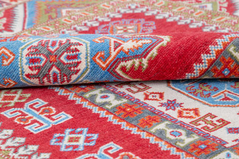 Kazak Red Hand Knotted 50 X 65 Area Rug 700-145618 Image 6