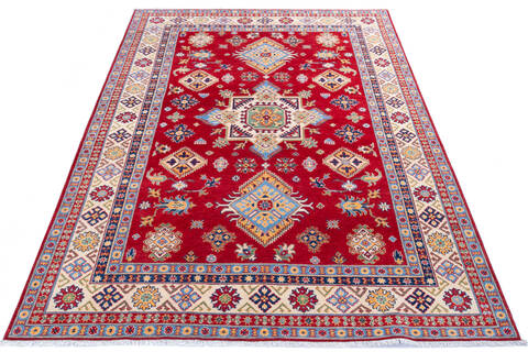 Kazak Red Hand Knotted 68 X 98 Area Rug 700-145621 Image 1