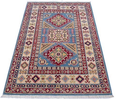 Kazak Blue Hand Knotted 34 X 411 Area Rug 700-145622 Image 1