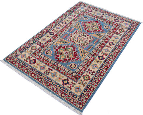 Kazak Blue Hand Knotted 34 X 411 Area Rug 700-145622 Image 2