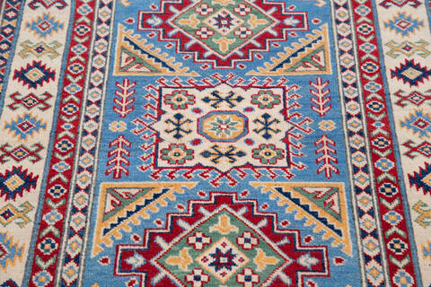 Kazak Blue Hand Knotted 34 X 411 Area Rug 700-145622 Image 3