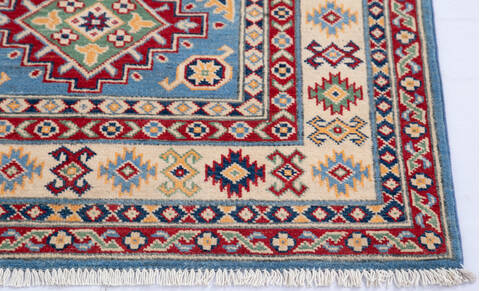Kazak Blue Hand Knotted 34 X 411 Area Rug 700-145622 Image 4
