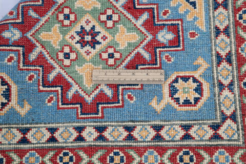 Kazak Blue Hand Knotted 34 X 411 Area Rug 700-145622 Image 6