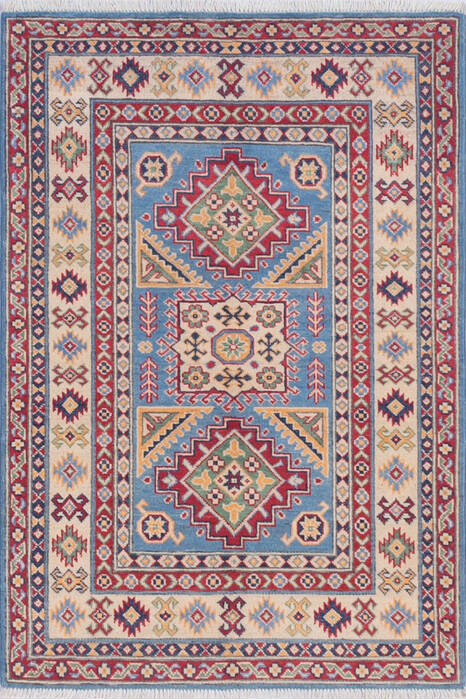 Kazak Blue Hand Knotted 34 X 411 Area Rug 700-145622 Image 0