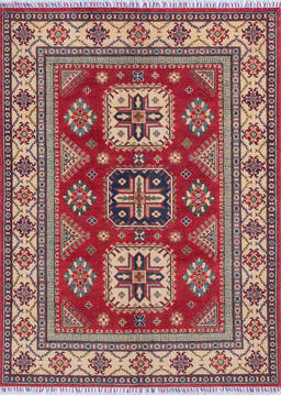 Kazak Red Hand Knotted 4'11" X 6'7"  Area Rug 700-145623
