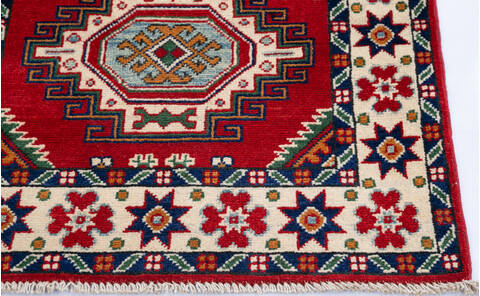 Kazak Red Runner Hand Knotted 26 X 100 Area Rug 700-145625 Image 5