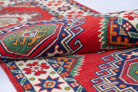 Kazak Red Runner Hand Knotted 26 X 100 Area Rug 700-145625 Image 6