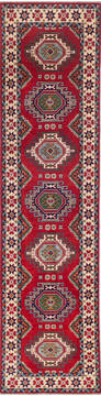Kazak Red Runner Hand Knotted 2'6" X 10'0"  Area Rug 700-145625