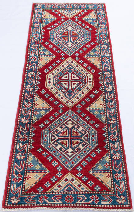 Kazak Red Runner Hand Knotted 21 X 60 Area Rug 700-145627 Image 1