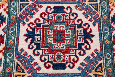 Kazak Multicolor Runner Hand Knotted 26 X 103 Area Rug 700-145628 Image 4