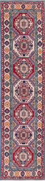 Kazak Multicolor Runner Hand Knotted 2'6" X 10'3"  Area Rug 700-145628