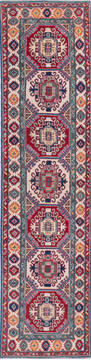 Kazak Multicolor Runner Hand Knotted 2'6" X 10'3"  Area Rug 700-145628