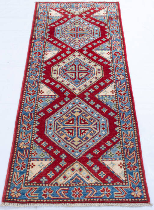 Kazak Red Runner Hand Knotted 22 X 60 Area Rug 700-145629 Image 1