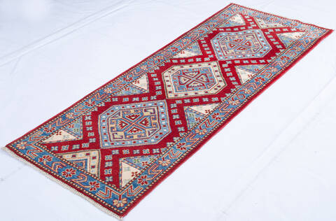 Kazak Red Runner Hand Knotted 22 X 60 Area Rug 700-145629 Image 2