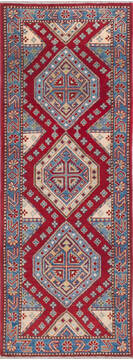 Afghan Kazak Red Runner 6 ft and Smaller Wool Carpet 145629
