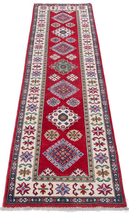 Kazak Red Runner Hand Knotted 27 X 910 Area Rug 700-145630 Image 1