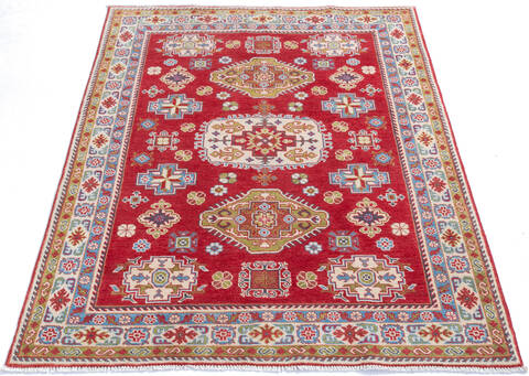 Kazak Red Hand Knotted 410 X 64 Area Rug 700-145633 Image 1
