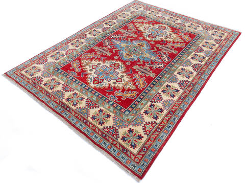 Kazak Red Hand Knotted 51 X 68 Area Rug 700-145637 Image 2