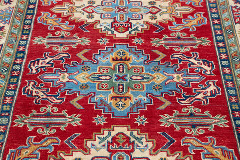 Kazak Red Hand Knotted 51 X 68 Area Rug 700-145637 Image 3