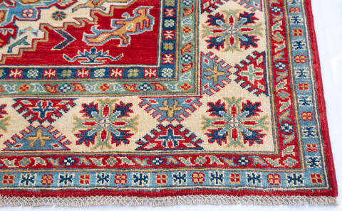 Kazak Red Hand Knotted 51 X 68 Area Rug 700-145637 Image 4