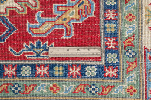 Kazak Red Hand Knotted 51 X 68 Area Rug 700-145637 Image 6