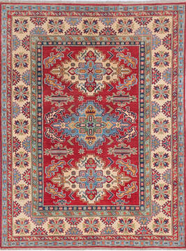 Kazak Red Hand Knotted 5'1" X 6'8"  Area Rug 700-145637