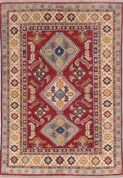 Kazak Red Hand Knotted 3'10" X 5'5"  Area Rug 700-145642