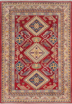 Kazak Red Hand Knotted 4'0" X 5'8"  Area Rug 700-145644