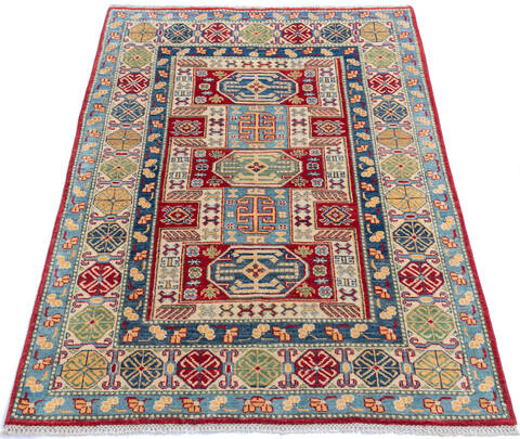 Kazak Red Hand Knotted 41 X 60 Area Rug 700-145645 Image 1
