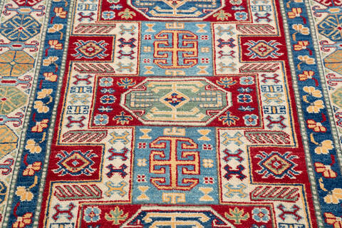 Kazak Red Hand Knotted 41 X 60 Area Rug 700-145645 Image 3