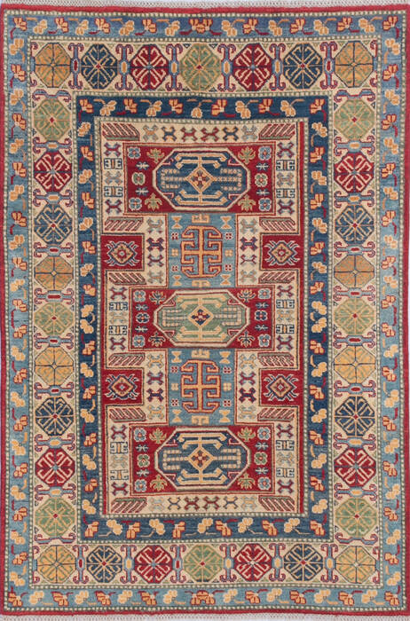 Kazak Red Hand Knotted 41 X 60 Area Rug 700-145645 Image 0